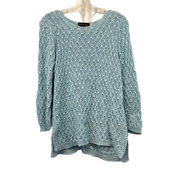 Dana Buchman Women’s Open Knit Sweater Long Sleeve Blue Size Small - Picture 1 of 7